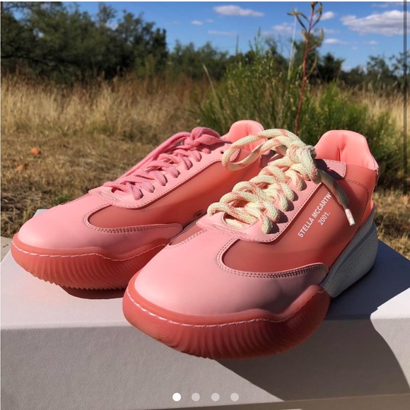 STELLA MCCARTNEY Pink Glow-in-the-dark loop sneakers, W7.5 / IT 38 - Picture 3 of 5